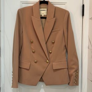 L’Agence Nude Double Breasted Gold Button Blazer Size 2